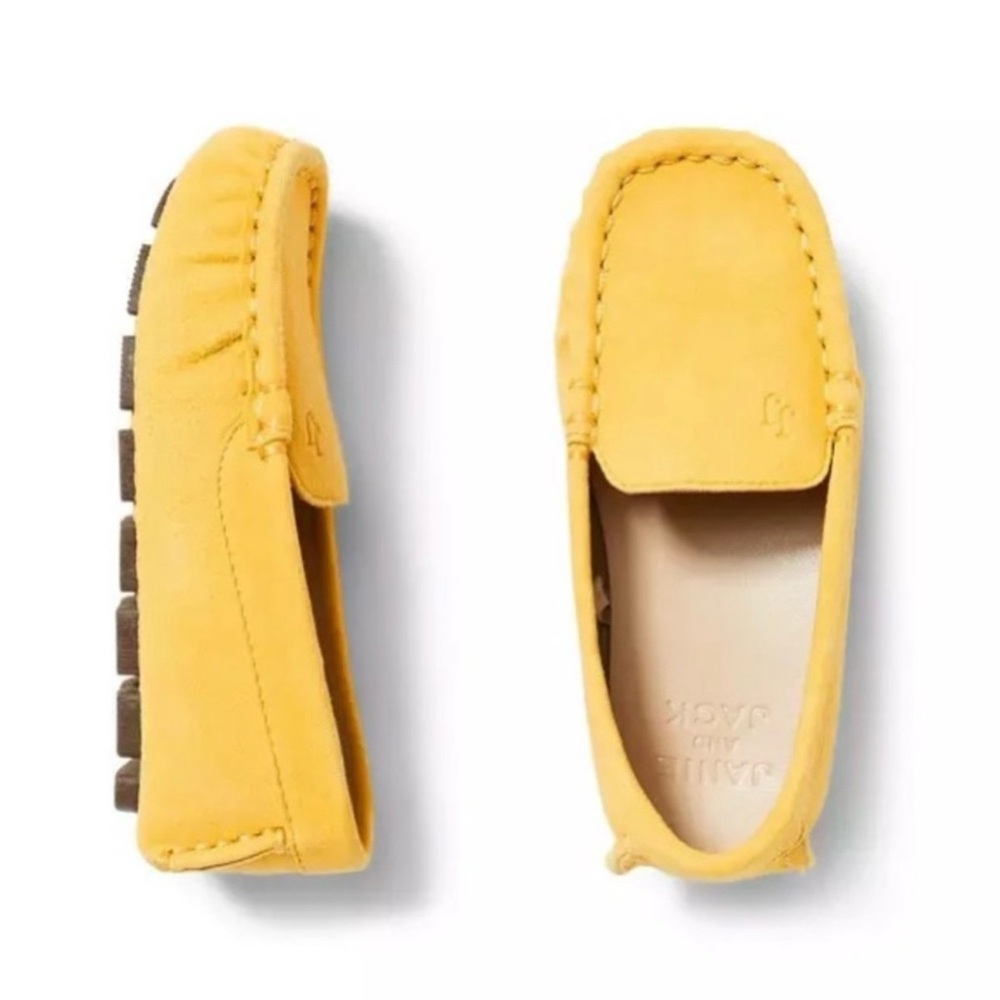 NWOT Janie and Jack $69 Yellow Suede Moccasin Shoes for Kids Toddler 4